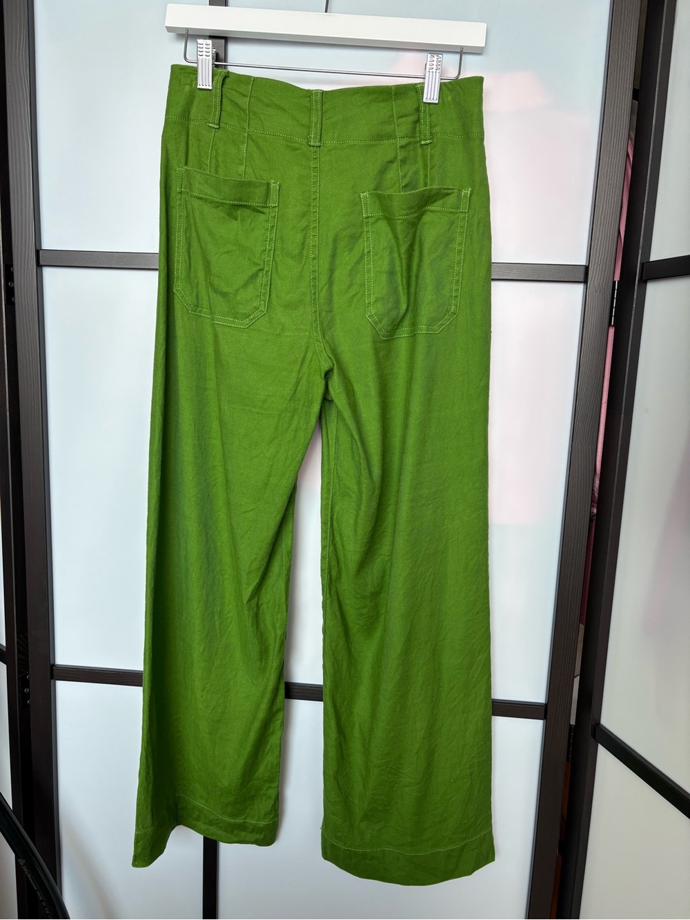 Anthropologie Maeve The Colette Green Linen Blend Wide Leg Pants 27 - Picture 5 of 14